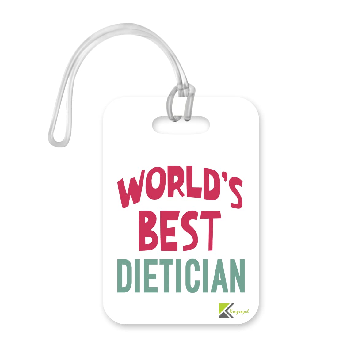 LT482 World's Best Dietician Novelty Funny Unique Designer Gift, Suitcase, Glossy Plastic Luggage Tag for Dietician