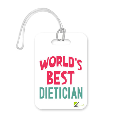 LT482 World's Best Dietician Novelty Funny Unique Designer Gift, Suitcase, Glossy Plastic Luggage Tag for Dietician