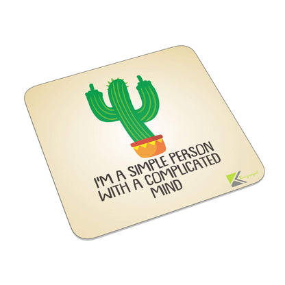 FM076 I'm a simple person with a complicated mind Novelty Funny Idea Glossy Metal Square Fridge Magnet