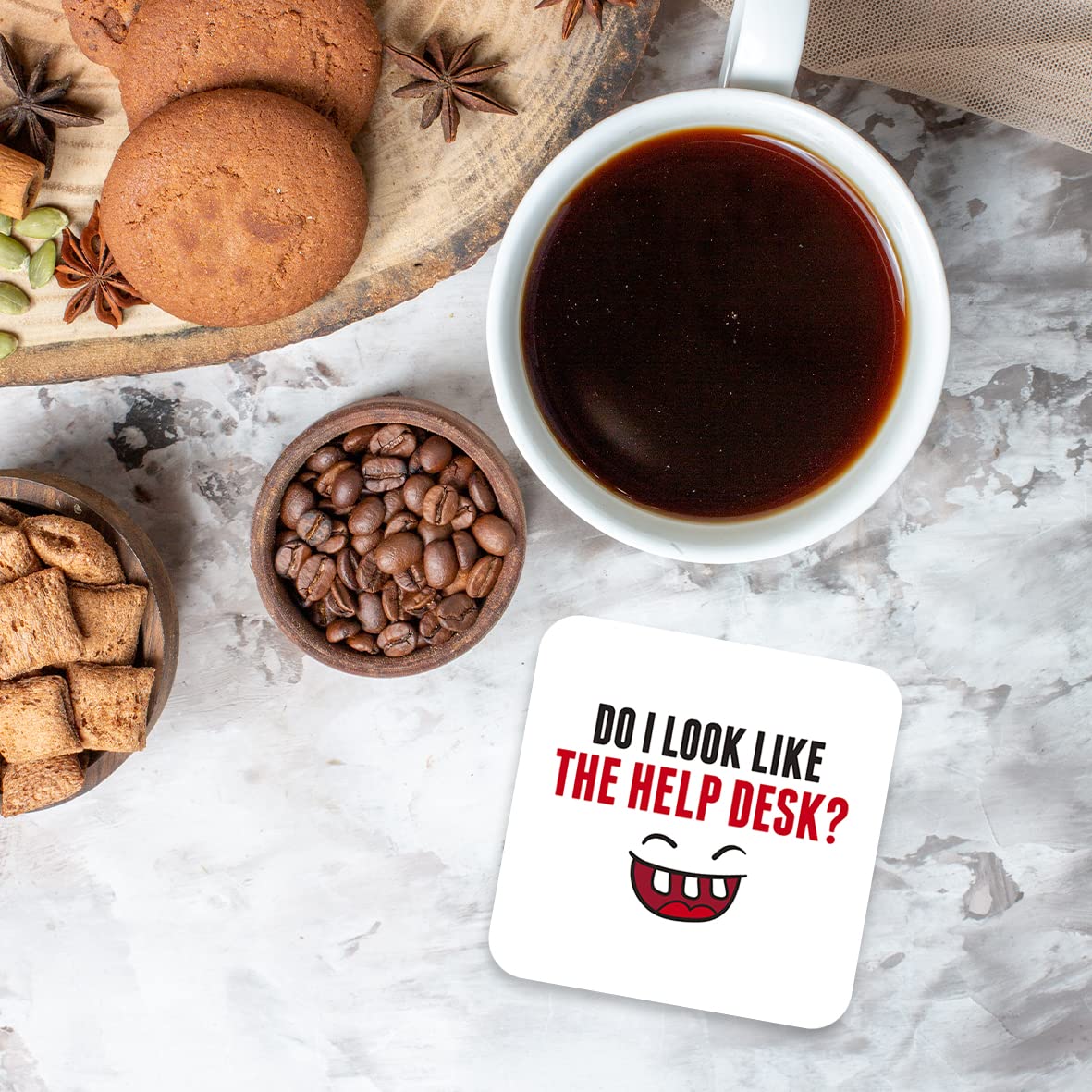 CS748 Do i Look Like The Help Desk? Novelty Funny Coffee Tea Drink Gift Glossy MDF Wooden Coaster