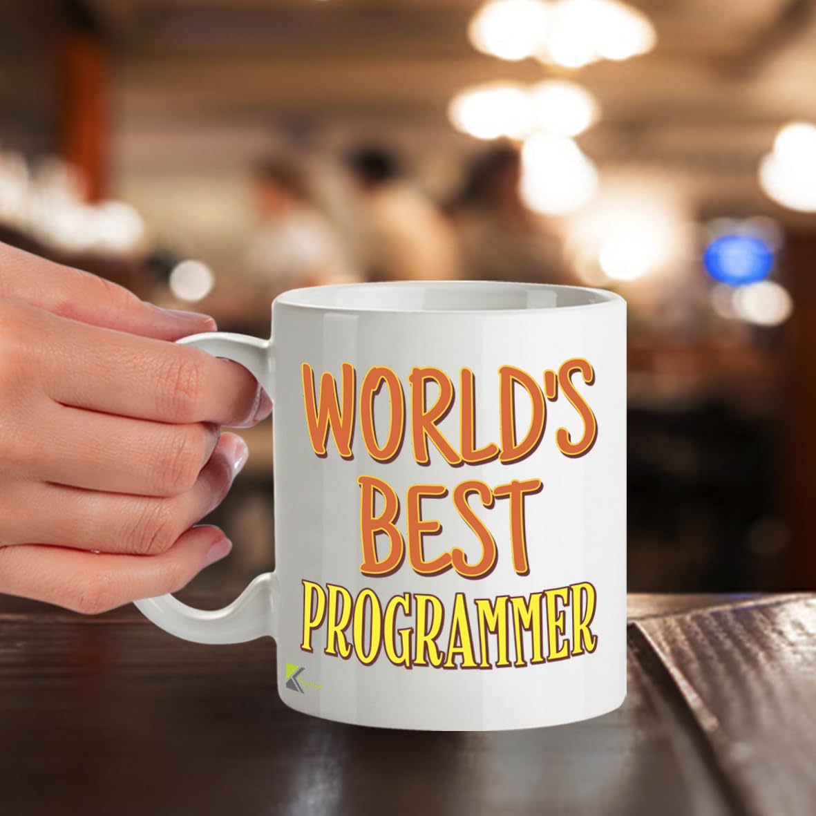 Kruzroyal DZ887 World’s Best Programmer Mug 11oz – Funny Coffee Cup Gift for Software Developer, Coder, Engineer – White Ceramic Cup for Work Desk – Birthday, Thank You, Techie Present