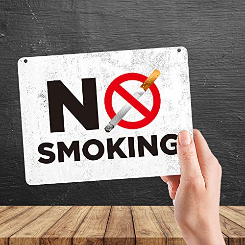 Kruzroyal MP441 No Smoking Funny Novelty Retro Vintage Metal Wall Sign Plaque 20cm x 15cm