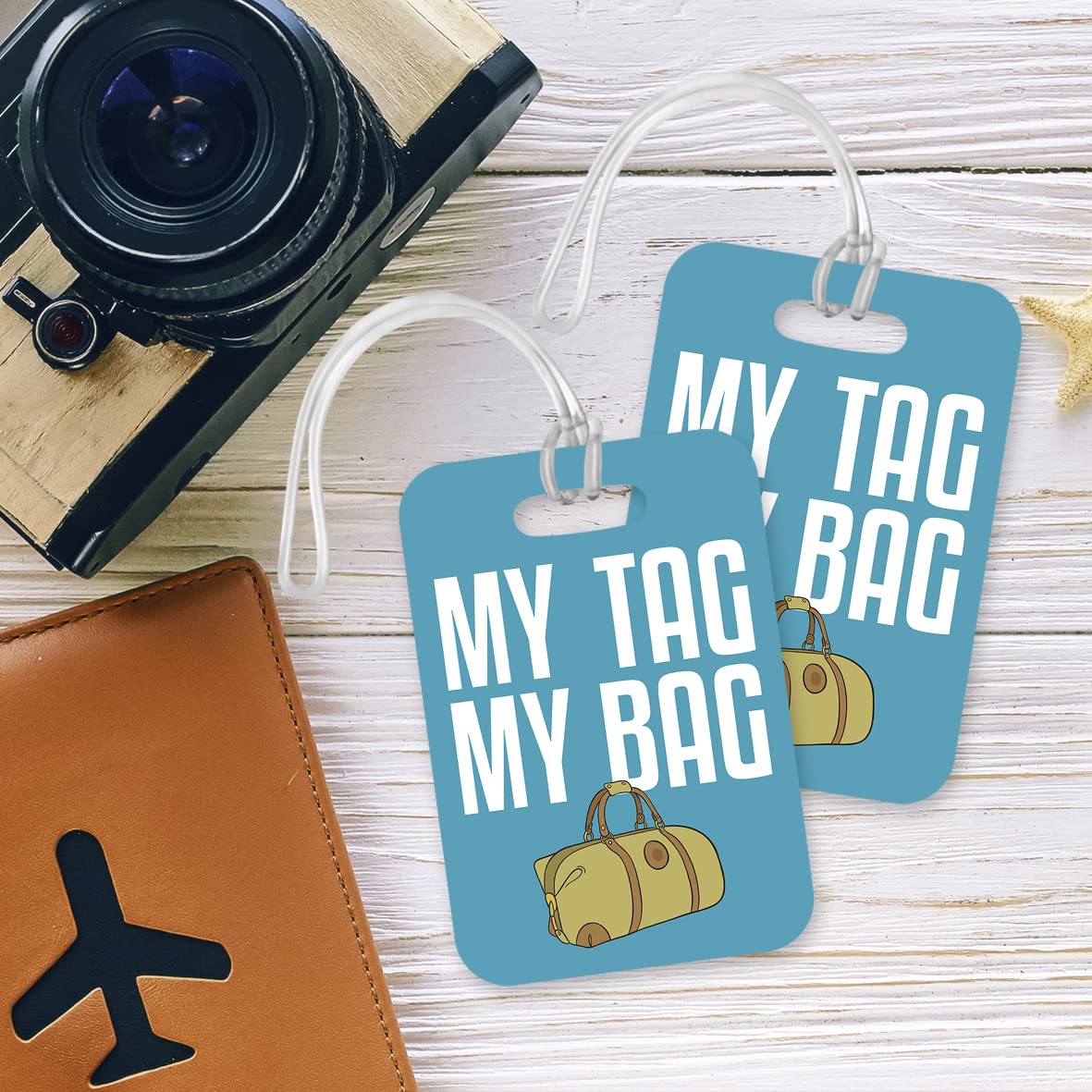 LT059 My TAG My Bag Novelty Funny Unique Designer Gift Glossy Plastic Suitcase Luggage Tag