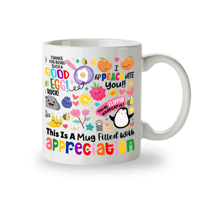 Kruzroyal Appreciation Mug 11oz | Funny Thank You Gift for Colleague, Teacher, Friends, Boss | Inspirational Ceramic Coffee Cup with Food Puns | Dishwasher & Microwave Safe