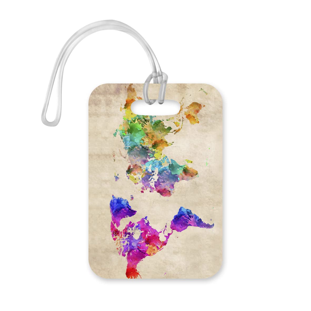 LT100 Colourful World Novelty Funny Unique Designer Gift Glossy Plastic Suitcase Luggage Tag