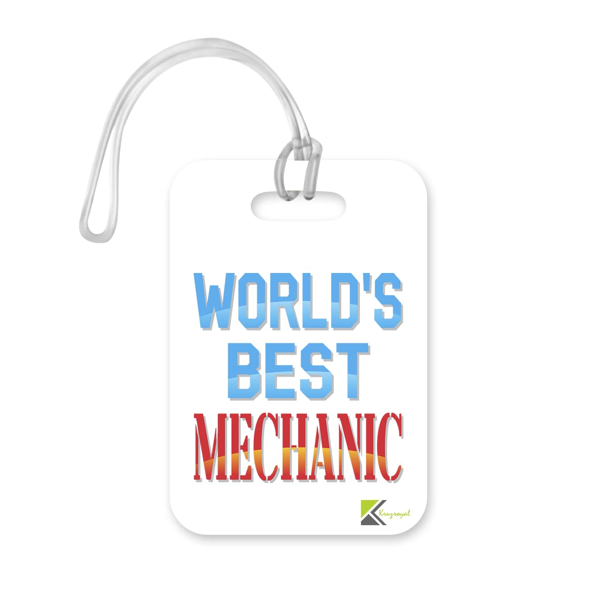 LT484 World's Best Mechanic Novelty Funny Unique Designer Gift, Suitcase, Glossy Plastic Luggage Tag for Mechanic