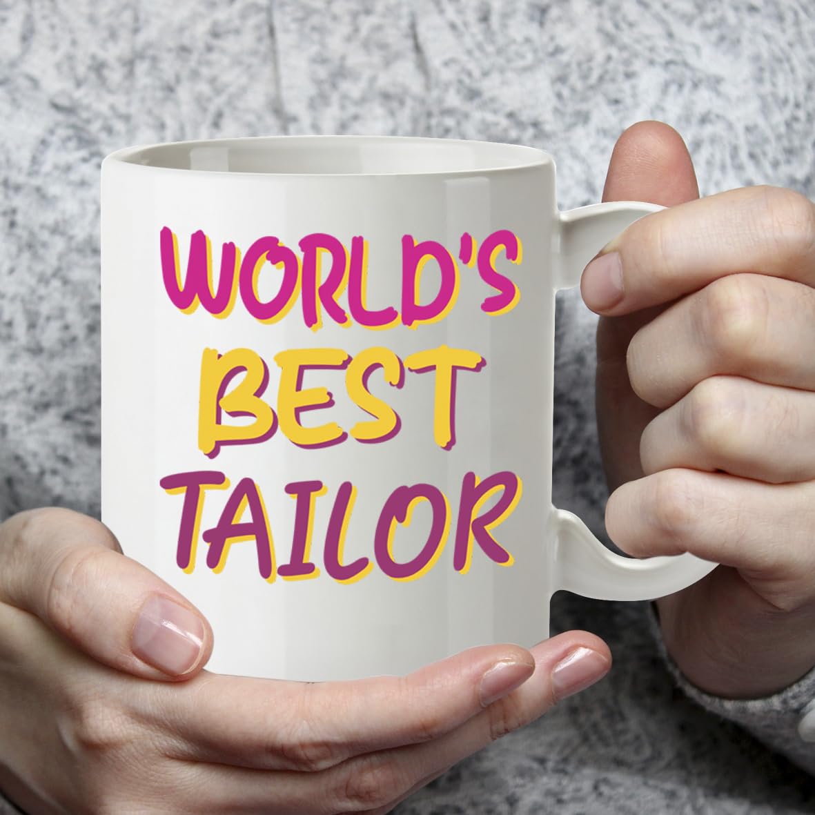 Kruzroyal DZ872 World's Best Tailor Mug 11oz - White Ceramic Cup for Seamstress, Dressmaker - Funny Birthday, Thank You Present for Him or Her