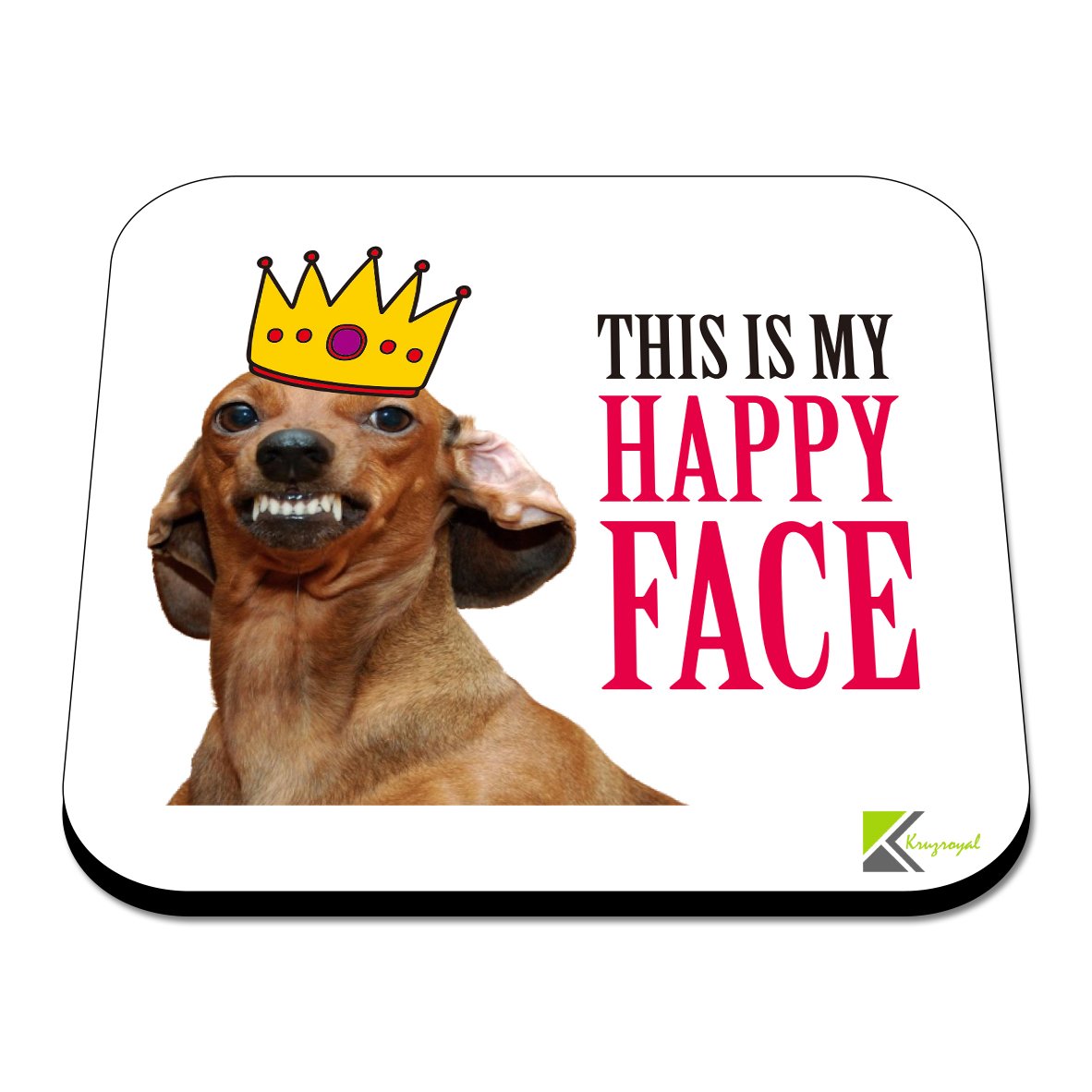 CS452 This is My Happy face Novelty Funny Coffee Tea Drink Gift Glossy MDF Wooden Coaster