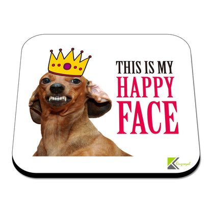 CS452 This is My Happy face Novelty Funny Coffee Tea Drink Gift Glossy MDF Wooden Coaster