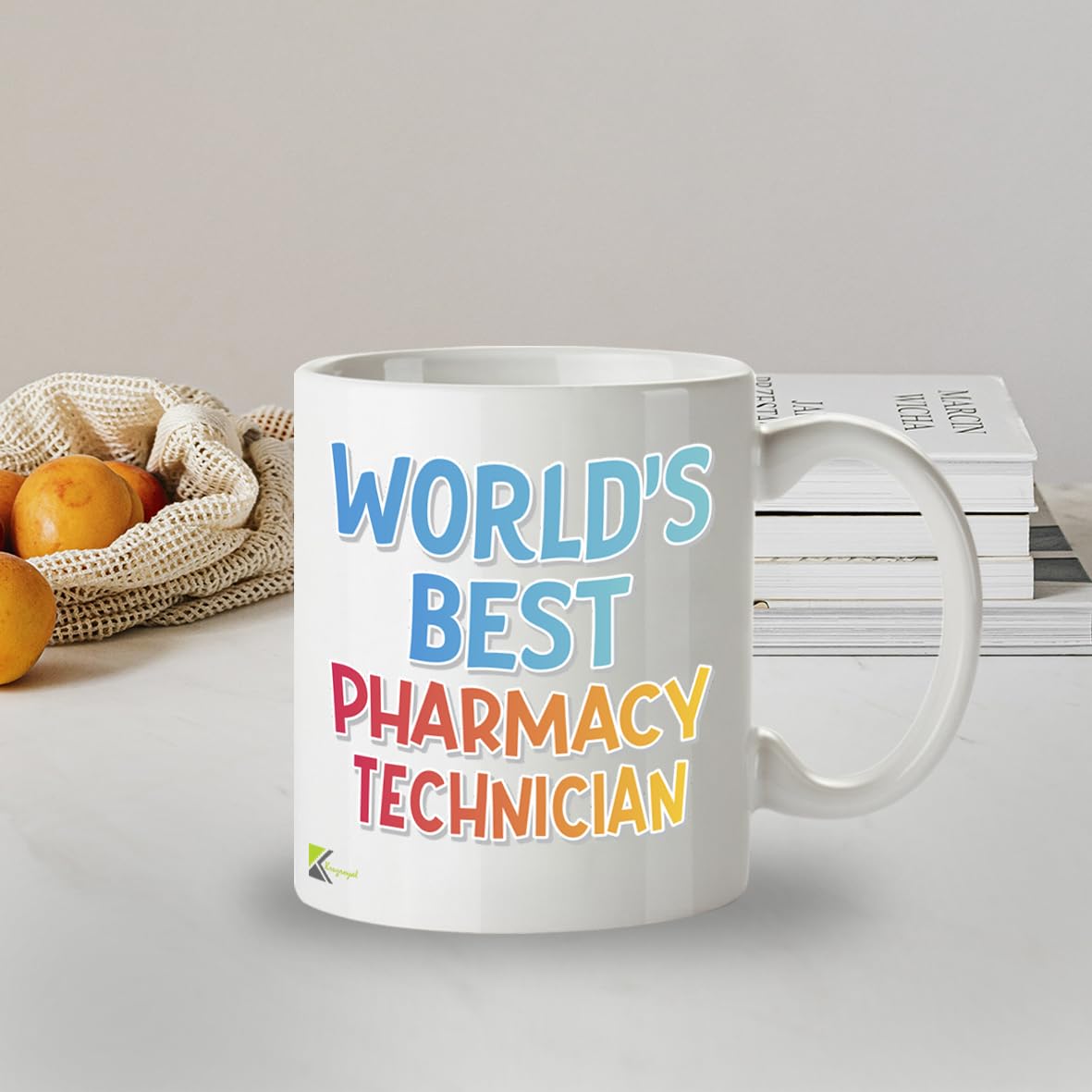 Kruzroyal DZ875 World's Best Pharmacy Technician Mug 11oz - White Ceramic Cup for Dispenser, Chemist Staff - Thank You, Leaving, Birthday Present