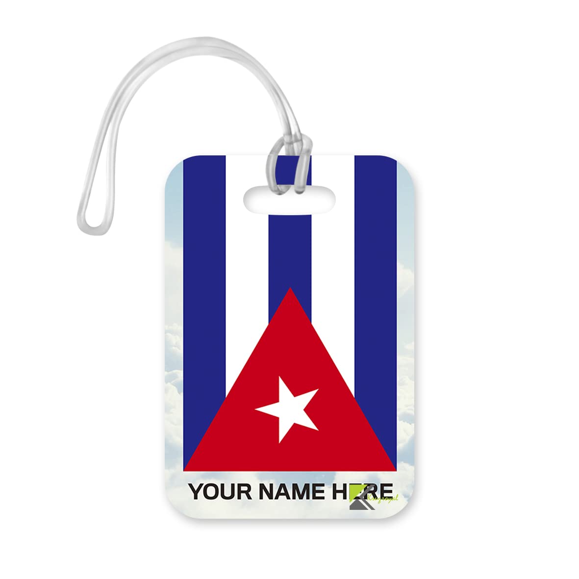 PLT265 Personalised Name with Cuba Flag Novelty Funny Unique Designer Gift Glossy Plastic Suitcase Luggage Tag