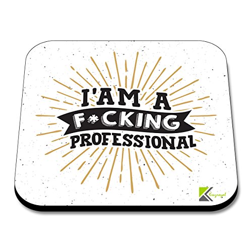 CS271 I'am a f*cking Professional Novelty Funny Coffee Tea Drink Gift Glossy MDF Wooden Coaster