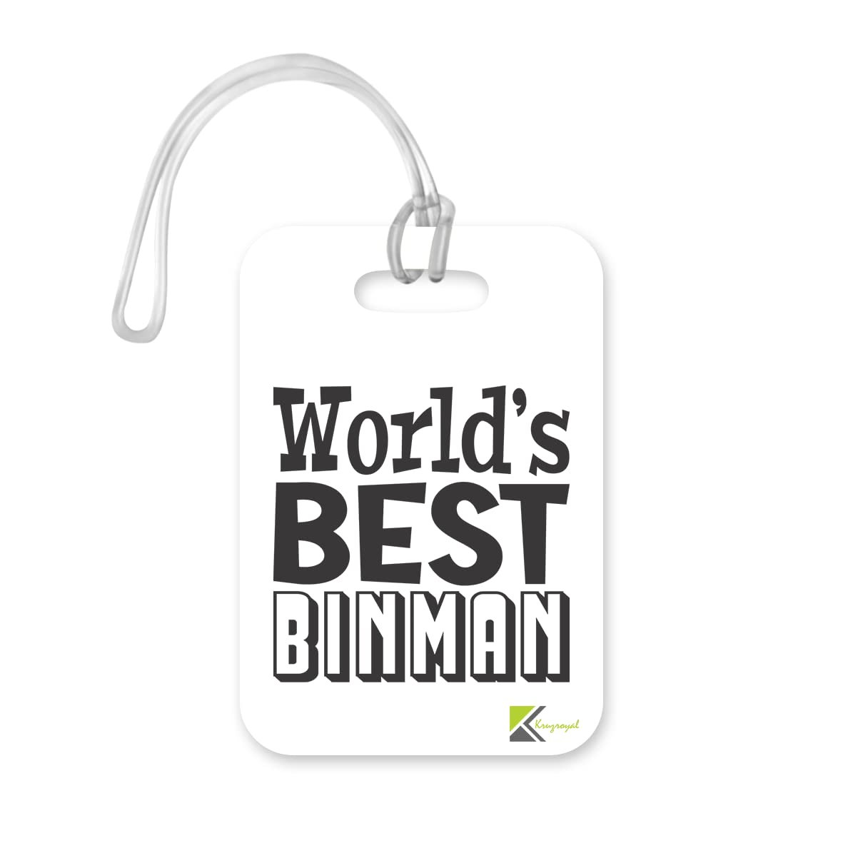 LT431 World's Best Binman Novelty Funny Unique Designer Gift, Suitcase, Glossy Plastic Luggage Tag for Binman