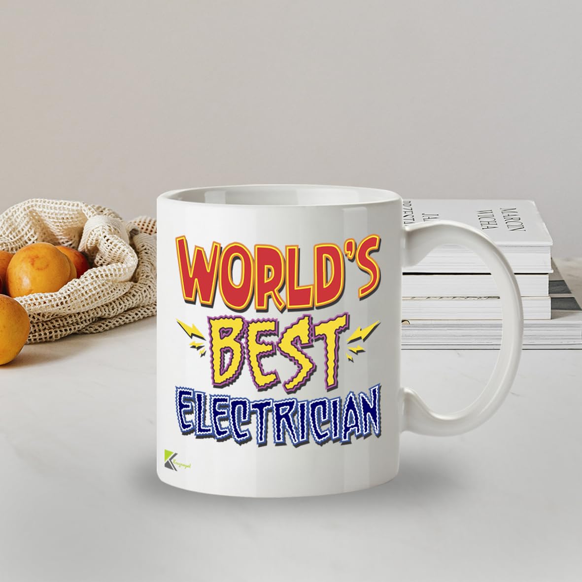 Kruzroyal DZ804 World's Best Electrician Coffee Mug 11oz - Funny Gifts for Electricians Men Dad - Electrical Worker Handyman Novelty Cup for Birthday Christmas Fathers Day