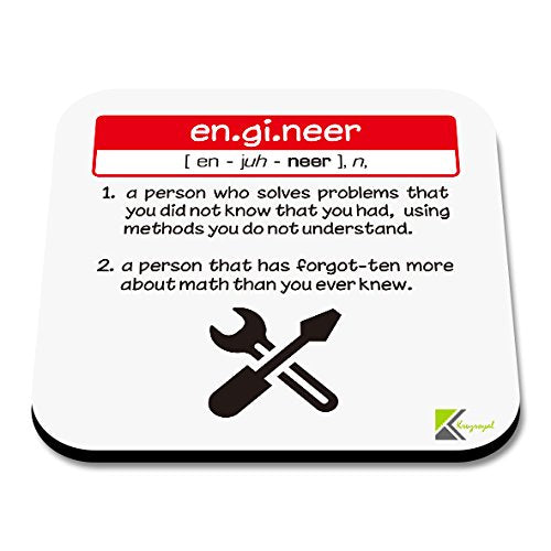 CS094 Defination of engineerNovelty Funny Coffee Tea Drink Gift Glossy MDF Wooden Coaster