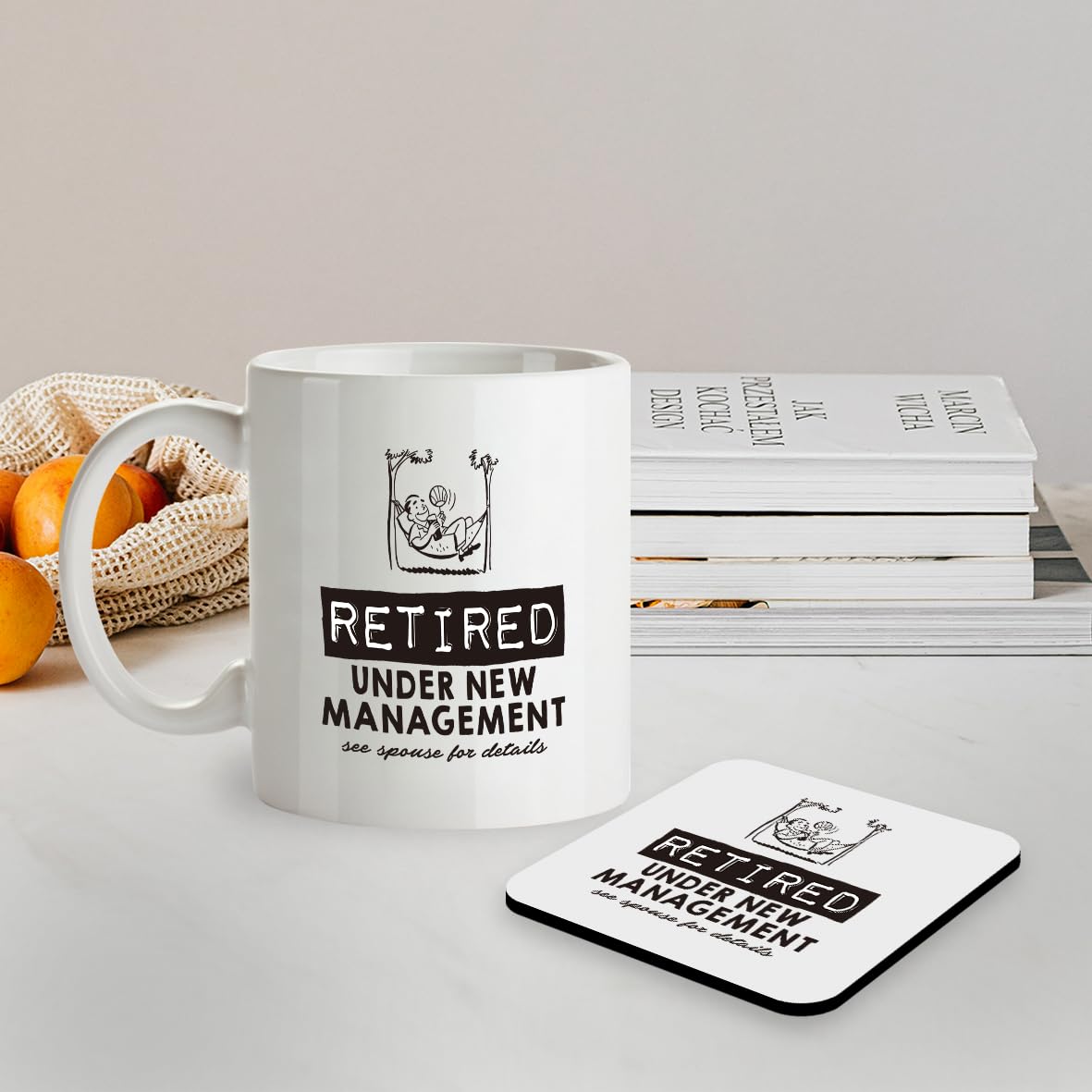Kruzroyal SM008 Retired Under New Management, See Spouse for Details - Mug & Matching Coaster Set