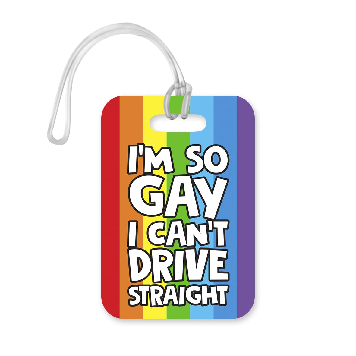 LT141 I'm So Gay I Can't Drive Straight Novelty Funny Unique Designer Gift Glossy Plastic Suitcase Luggage Tag