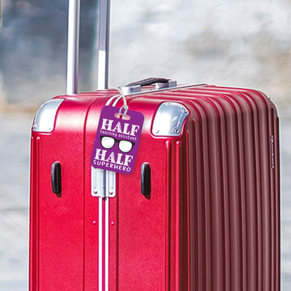 LT163 Half Teaching Assistant Half Superhero Novelty Funny Unique Designer Gift Glossy Plastic Suitcase Luggage Tag