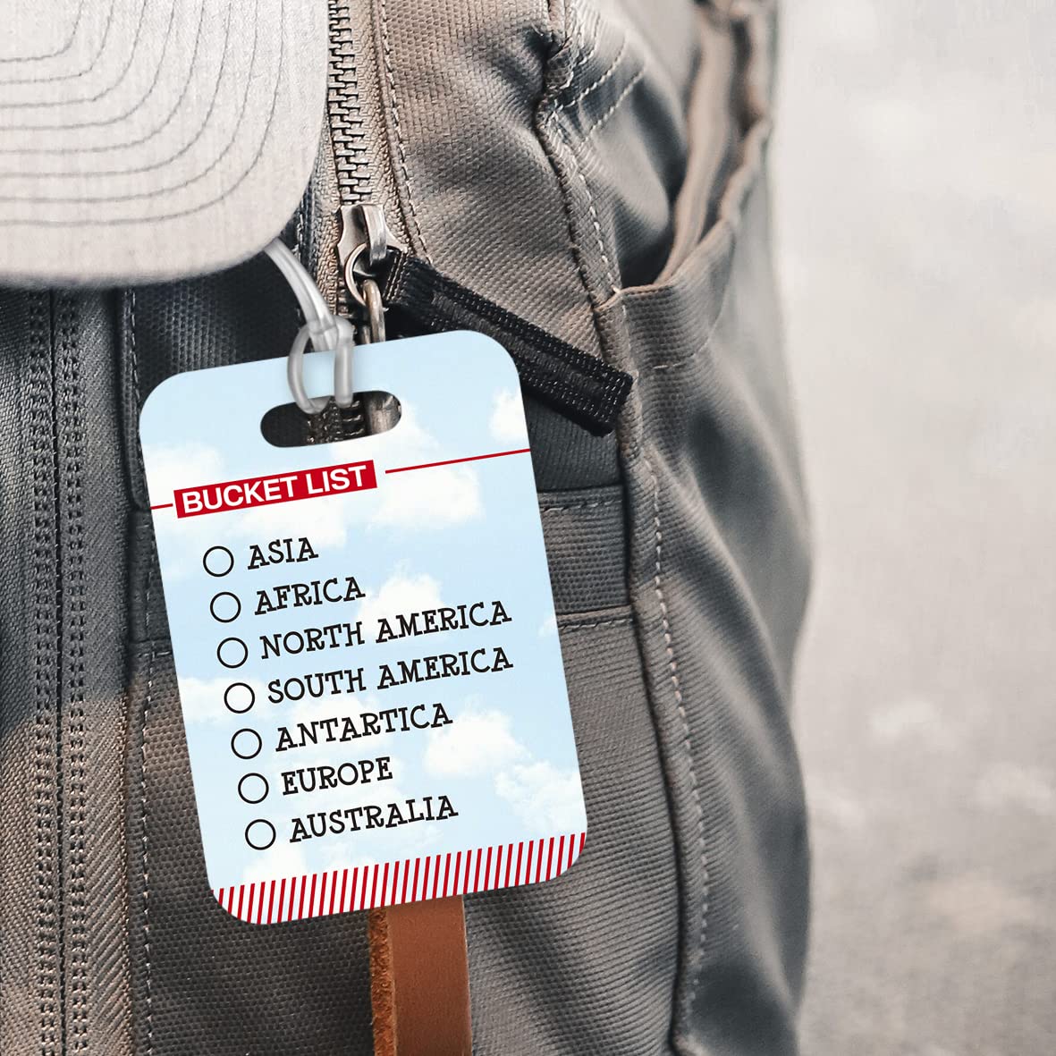 LT198 Travel Bucket List Novelty Funny Unique Designer Gift Glossy Plastic Suitcase Luggage Tag