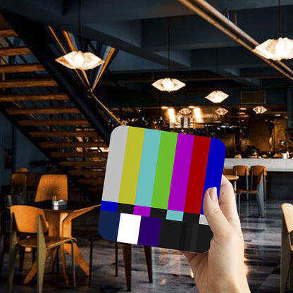 CS600 Colour bar:Television or Screens Broadcaster Novelty Funny Coffee Tea Drink Gift Glossy MDF Wooden Coaster