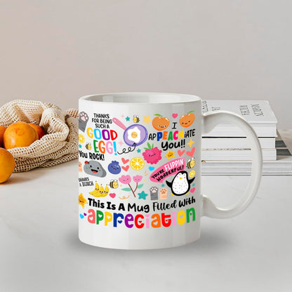 Kruzroyal Appreciation Mug 11oz | Funny Thank You Gift for Colleague, Teacher, Friends, Boss | Inspirational Ceramic Coffee Cup with Food Puns | Dishwasher & Microwave Safe
