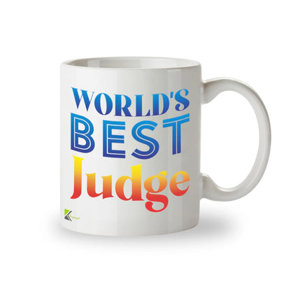DZ883 World's Best Judge Mug 11oz - White Ceramic Cup for Justice, Magistrate - Ideal Birthday, Retirement, Appointment Present
