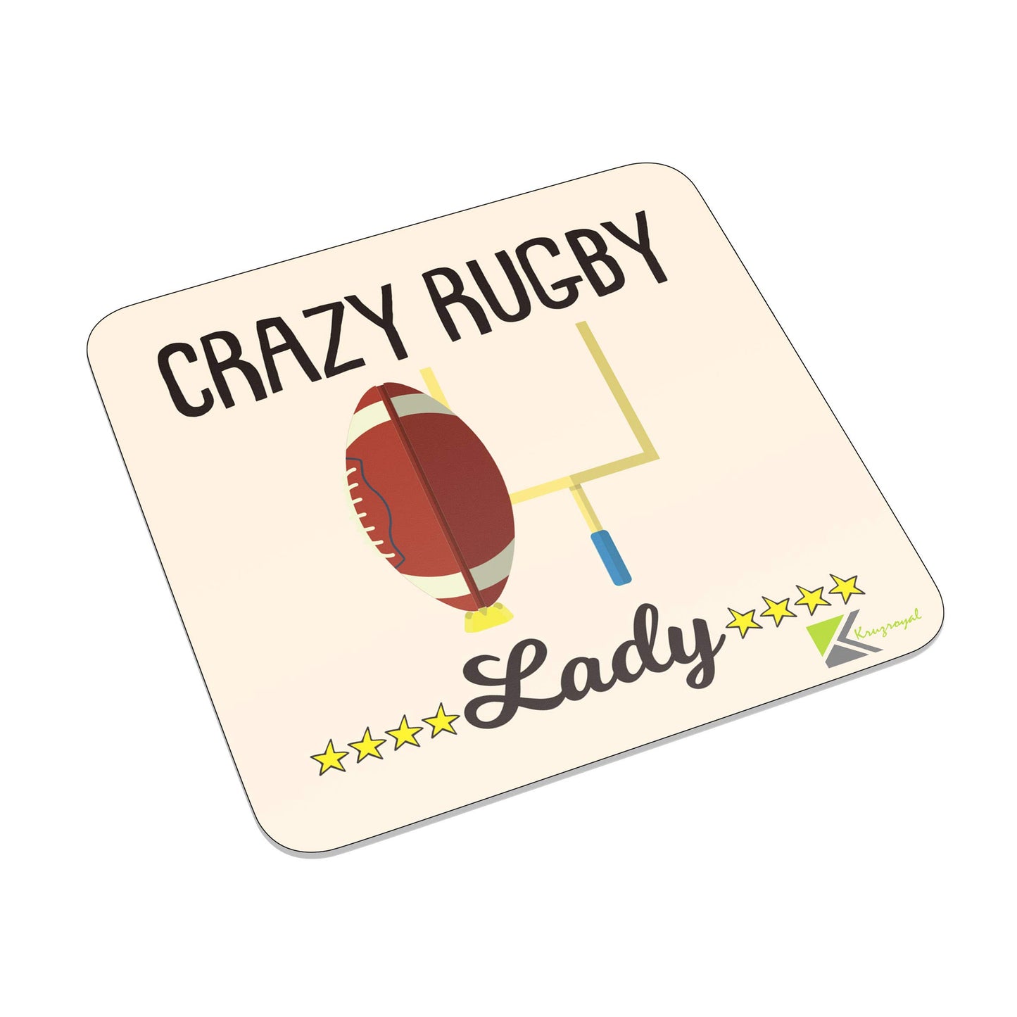 FM090 Crazy Rugby Lady Novelty Funny Idea Glossy Metal Square Fridge Magnet