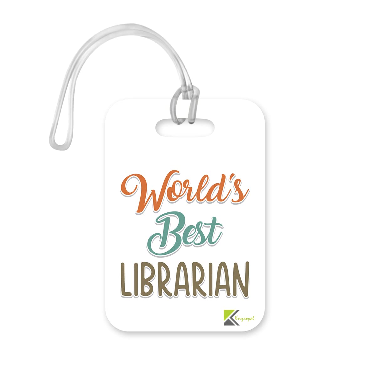 LT454 World's Best Librarian Novelty Funny Unique Designer Gift, Suitcase, Glossy Plastic Luggage Tag for Librarian