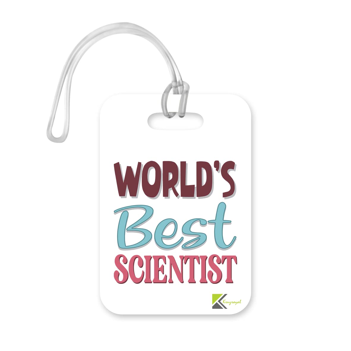 LT456 World's Best Scientist Novelty Funny Unique Designer Gift, Suitcase, Glossy Plastic Luggage Tag for Scientist