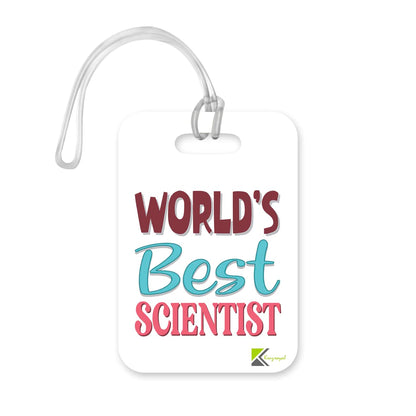 LT456 World's Best Scientist Novelty Funny Unique Designer Gift, Suitcase, Glossy Plastic Luggage Tag for Scientist
