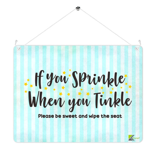 MP238 If you sprinkle when you tinkle - Toilet rules Funny Novelty Retro Vintage Metal Wall Sign Plaque 20cm x 15cm