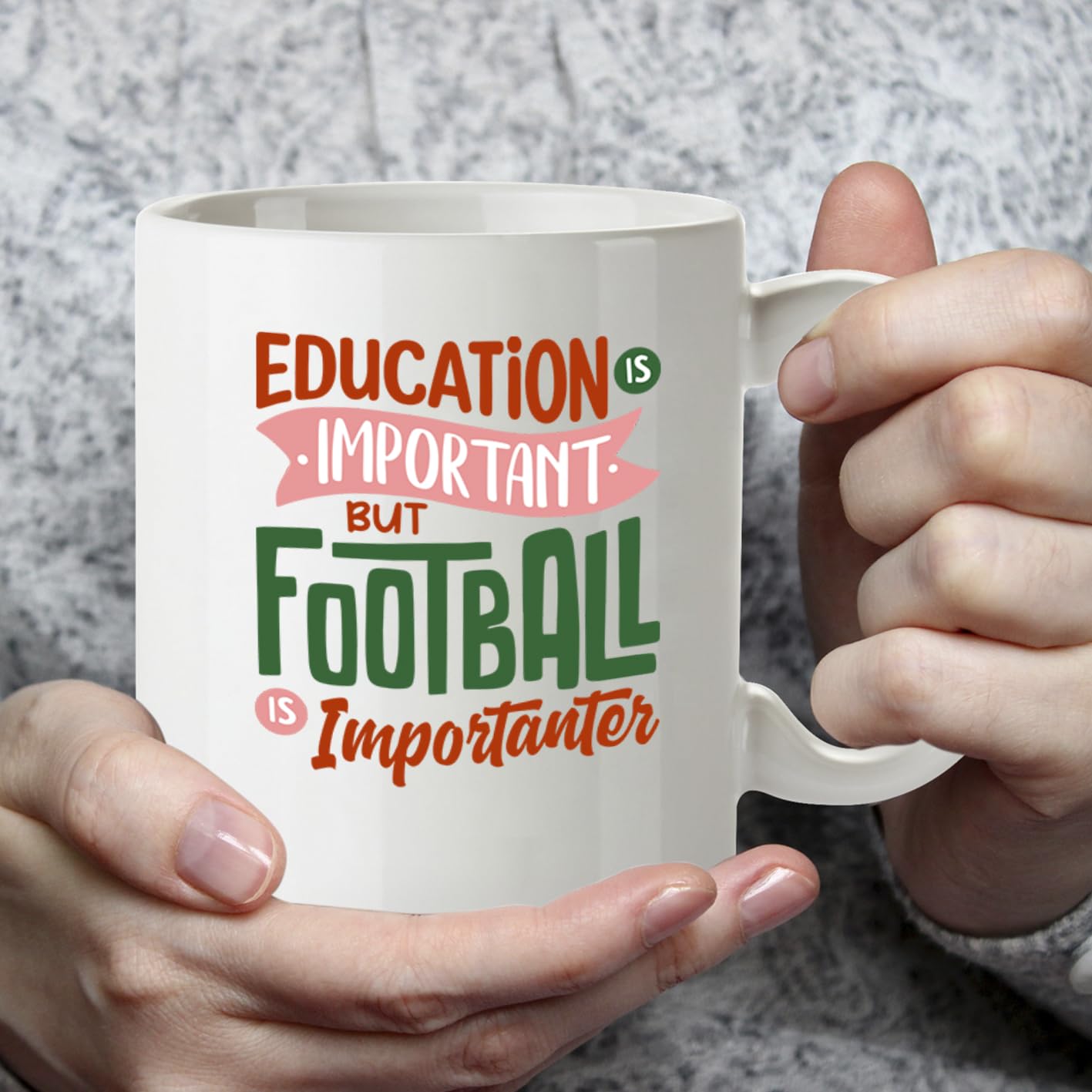 Kruzroyal Funny Football Mug | Football is Importanter | Football Gifts for Men Dad Son Him | Birthday Fathers Day Christmas 11oz