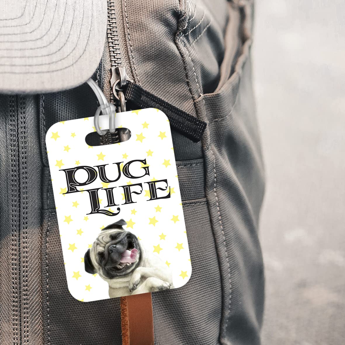 LT173 Pug Life Novelty Funny Unique Designer Gift Glossy Plastic Suitcase Luggage Tag