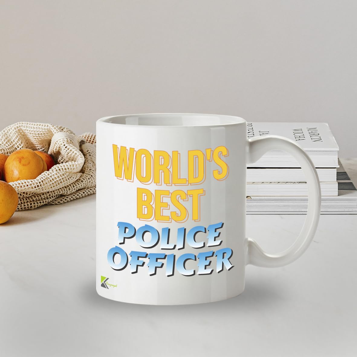 Kruzroyal DZ848 World's Best Police Officer Mug 11oz - White Ceramic Cup for Cop, PC - Ideal Birthday, Retirement, Passing Out Present