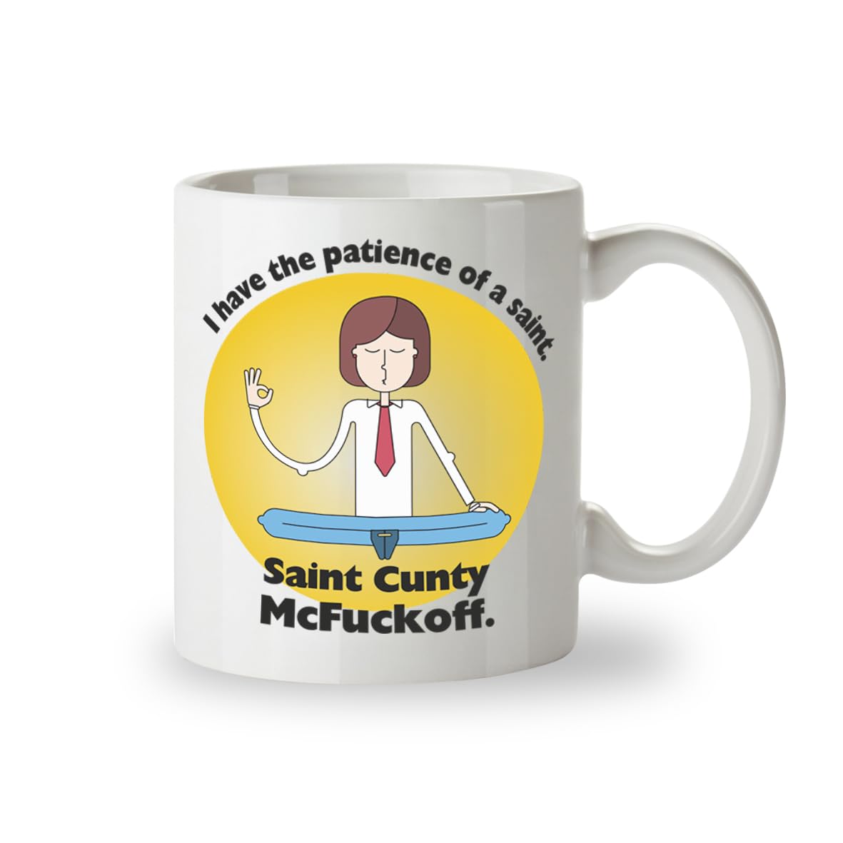 Kruzroyal Patience of a Saint Funny Mug, Sarcastic Novelty Coffee Cup, Adult Humour Gag Gift