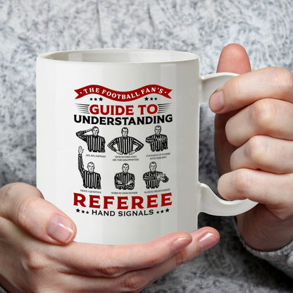 Kruzroyal Funny Football Mug | Referee Hand Signals Guide | Football Gifts for Men Dad Him | 11oz Ceramic Coffee Mug