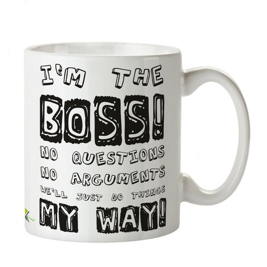 Kruzroyal DZ388 I'm The boss! no Questions no Arguments We'll just do Things My Way! Funny Novelty Great Gift Idea Coffee Tea Mug
