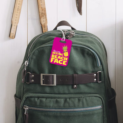 LT162 This is My Resting Beach Face Novelty Funny Unique Designer Gift Glossy Plastic Suitcase Luggage Tag