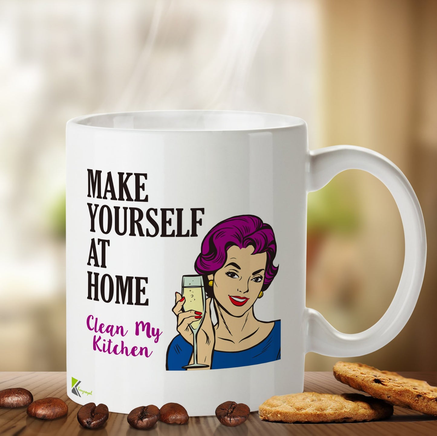 Kruzroyal DZ481 Make Yourself at Home, Clean My Kitchen Funny Novelty Great Gift Idea Coffee Tea Mug