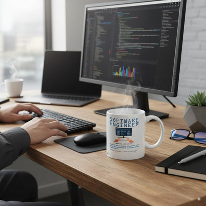 Kruzroyal Software Engineer Funny Definition Mug - Novelty Programmer Gift for Developer Coder Men Colleague Mate
