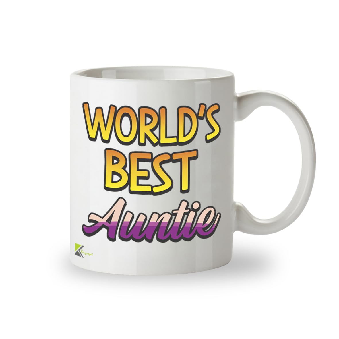 Kruzroyal DZ826 World's Best Auntie Mug 11oz - White Ceramic Coffee & Tea Cup for Aunty, Godmother - Ideal Birthday or Mother's Day Present for Her
