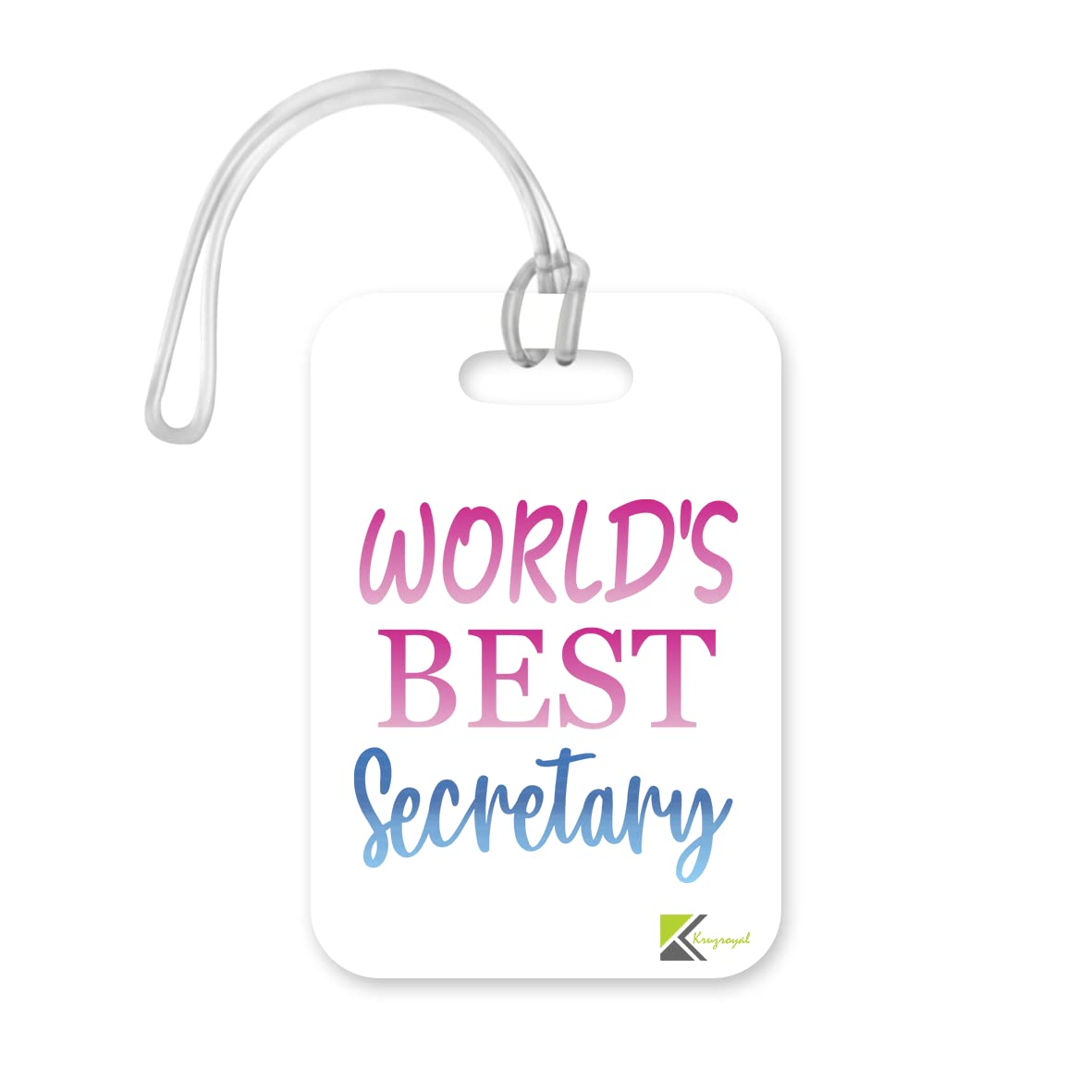 LT467 World's Best Secretary Novelty Funny Unique Designer Gift, Suitcase, Glossy Plastic Luggage Tag for Secretary