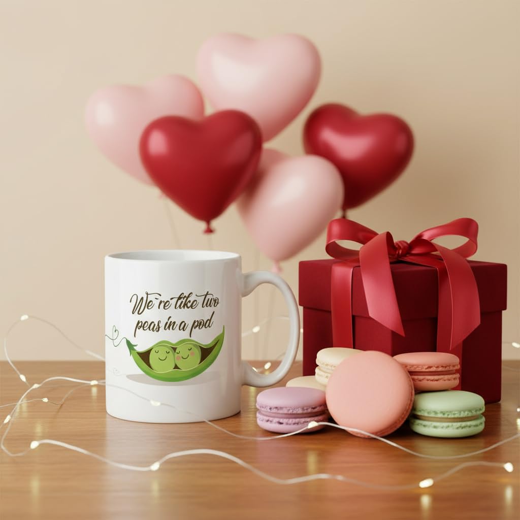 We're Like Two peas in a pod Funny Novelty Great Gift Idea Coffee Tea Mug | Gift for Best Friend Partner Couple | Romantic Anniversary Valentine - Funny Mug for Him, Her, Boyfriend or Wife
