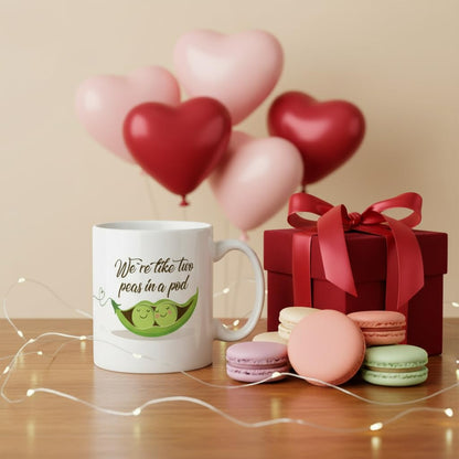 We're Like Two peas in a pod Funny Novelty Great Gift Idea Coffee Tea Mug | Gift for Best Friend Partner Couple | Romantic Anniversary Valentine - Funny Mug for Him, Her, Boyfriend or Wife