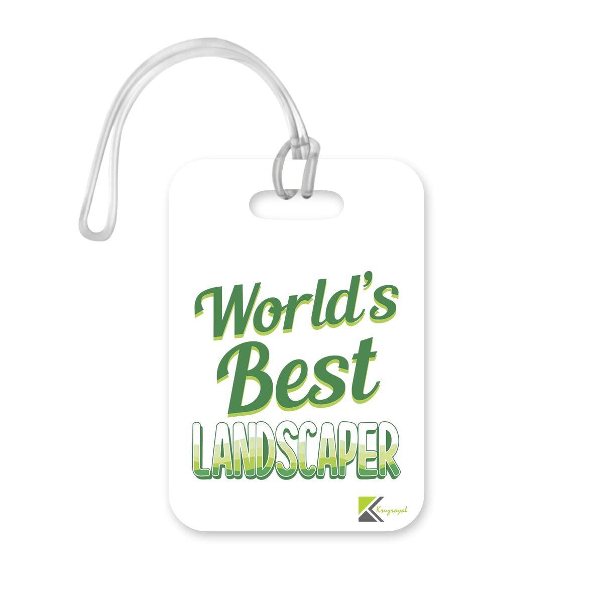 LT432 World's Best Landscaper Novelty Funny Unique Designer Gift, Suitcase, Glossy Plastic Luggage Tag for Landscaper