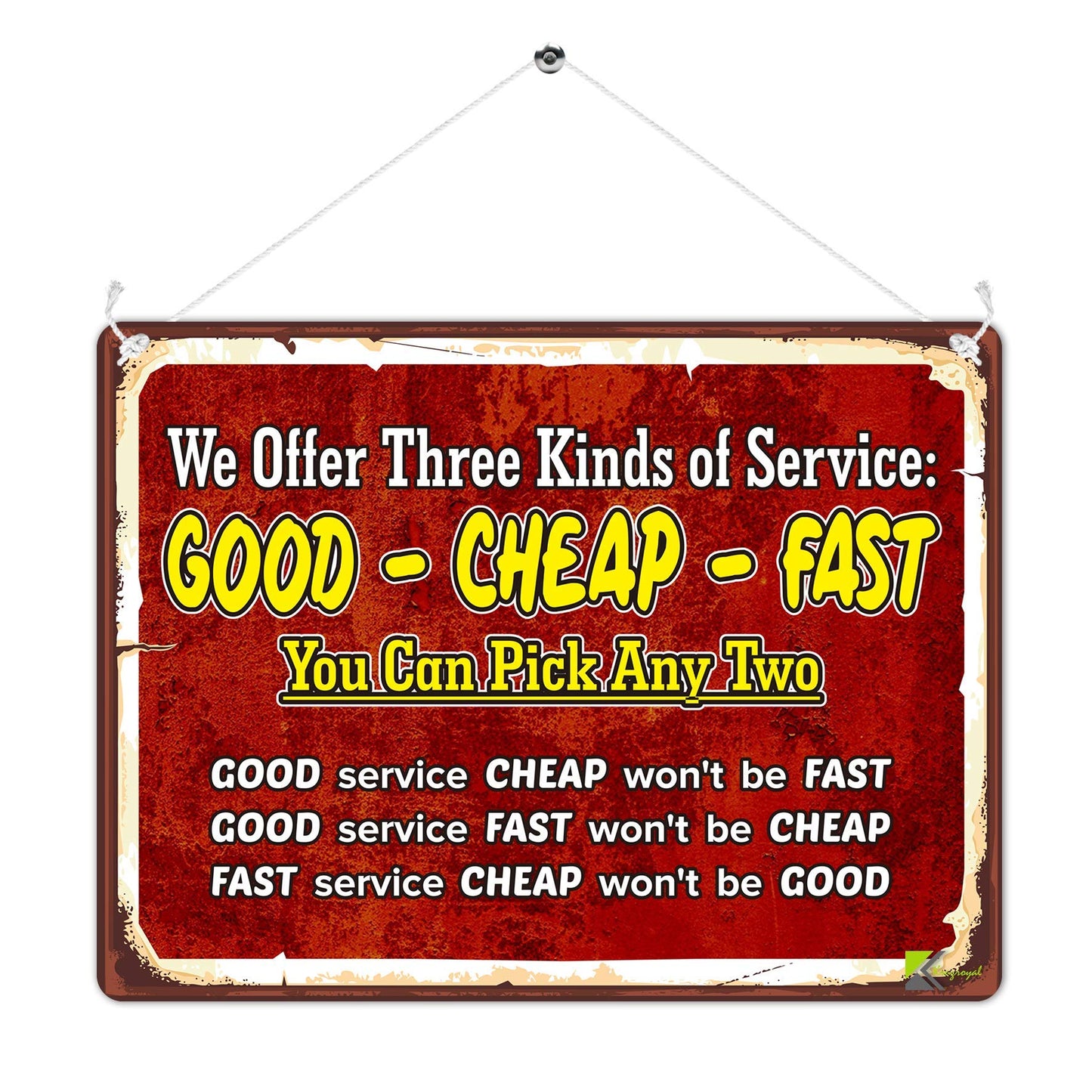 Kruzroyal MP423 We offer three kinds of service : Good - Cheap - Fast Funny Novelty Retro Vintage Metal Wall Sign Plaque 20cm x 15cm