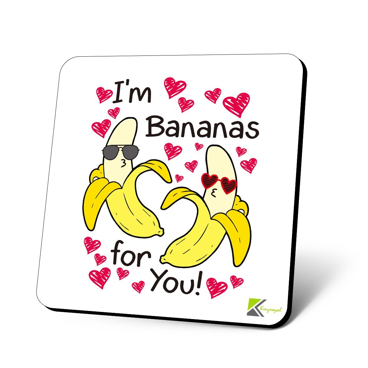 CS1065 I'm Bananas for You! Novelty Funny Coffee Tea Drink Christmas Gift Glossy MDF Wooden Coaster