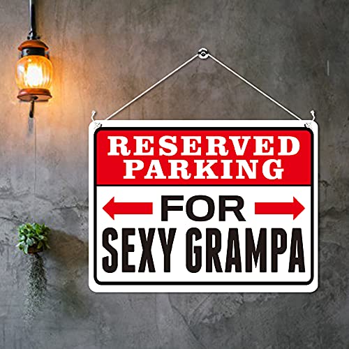 Kruzroyal MP356 RESERVED PARKING, For sexy grampa. Funny Novelty Retro Vintage Metal Wall Sign Plaque 20cm x 15cm