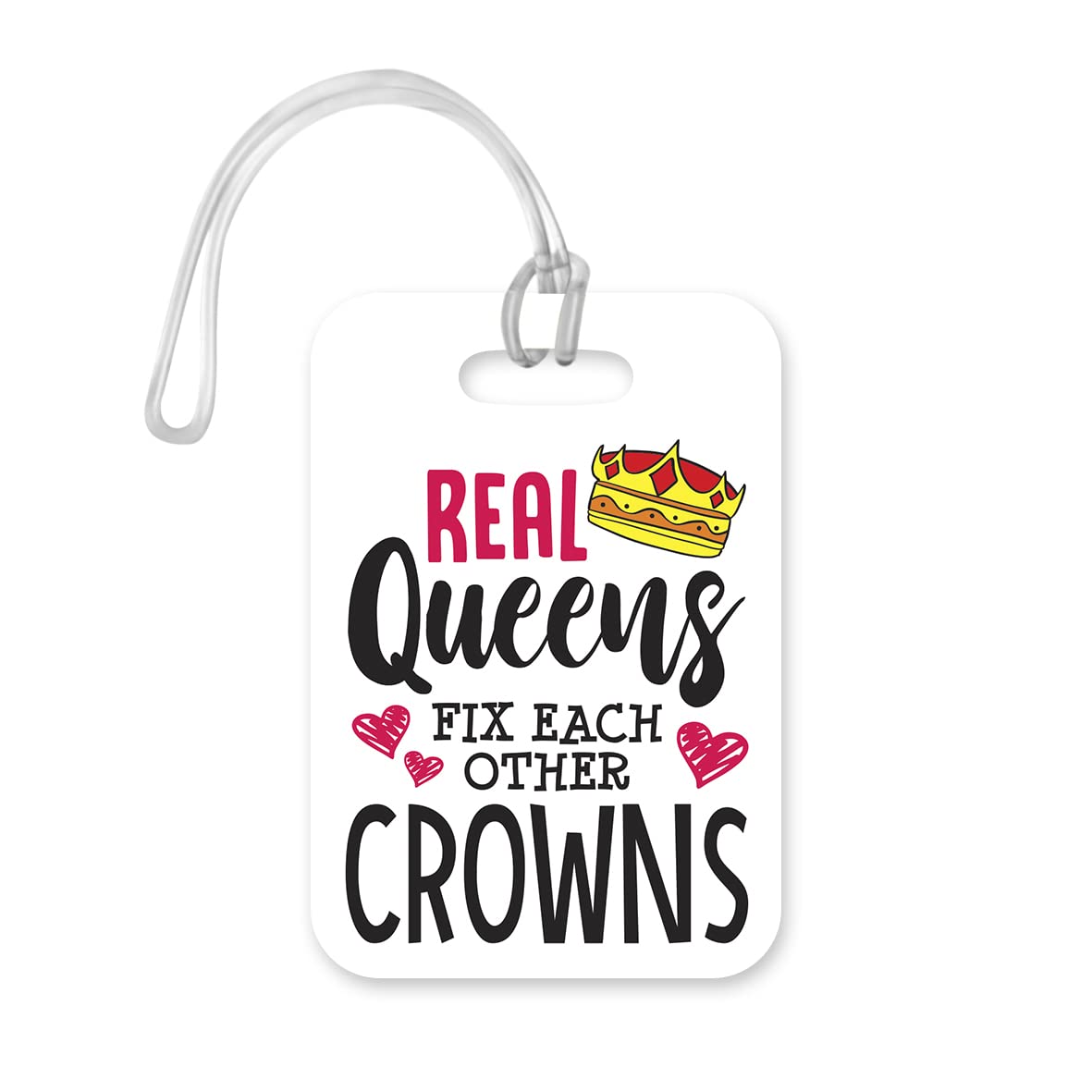 LT168 Real Queens Fix Each Others Crowns Novelty Funny Unique Designer Gift Glossy Plastic Suitcase Luggage Tag