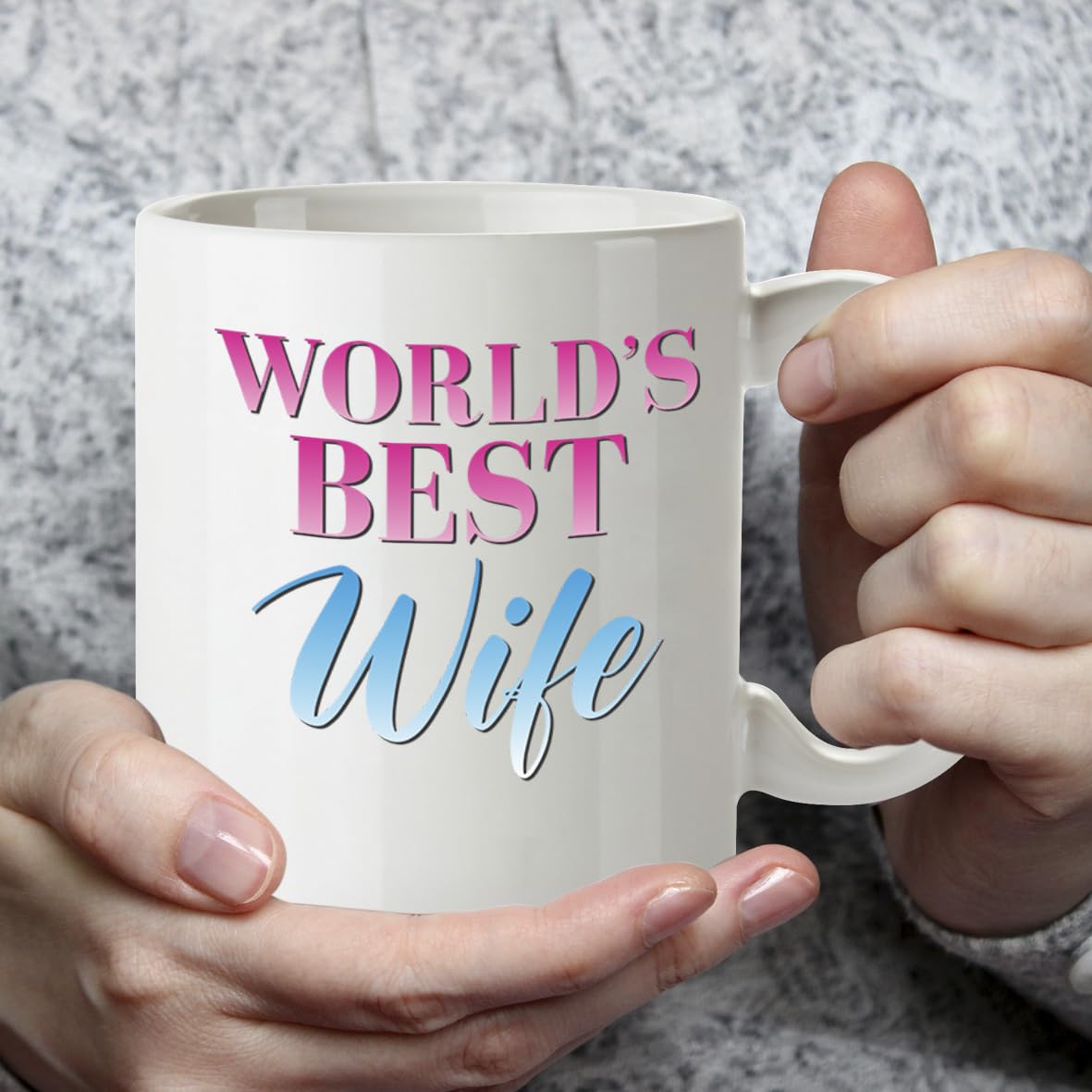 Kruzroyal DZ846 World's Best Wife Mug 11oz - White Ceramic Coffee & Tea Cup - Ideal Birthday, Anniversary, Mother's Day Present for Her